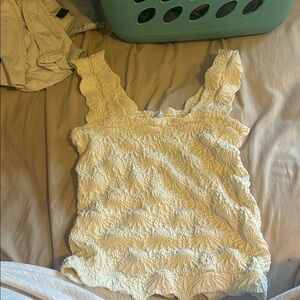 SHEIN Cream Textured Camisole Top